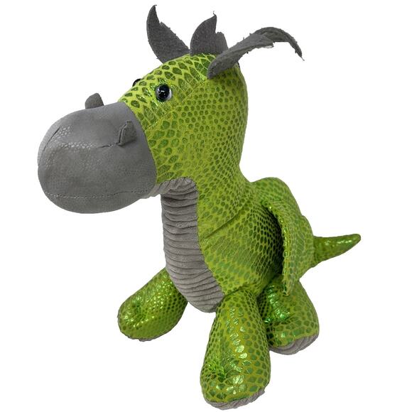 Hug Me Other - Fantasy Green Metallic Sparkle Dragon Plush Stuffed Animal 22" Long 15" Tall